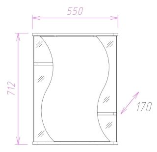 Шкаф-зеркало Onika Лилия 205532 55см белый
